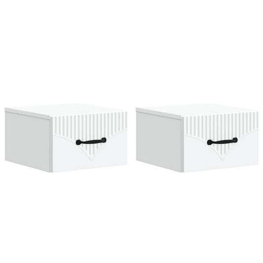 Wall-Mounted Bedside Cabinet 2 pcs White 34.5 x 33 x 20 cm
