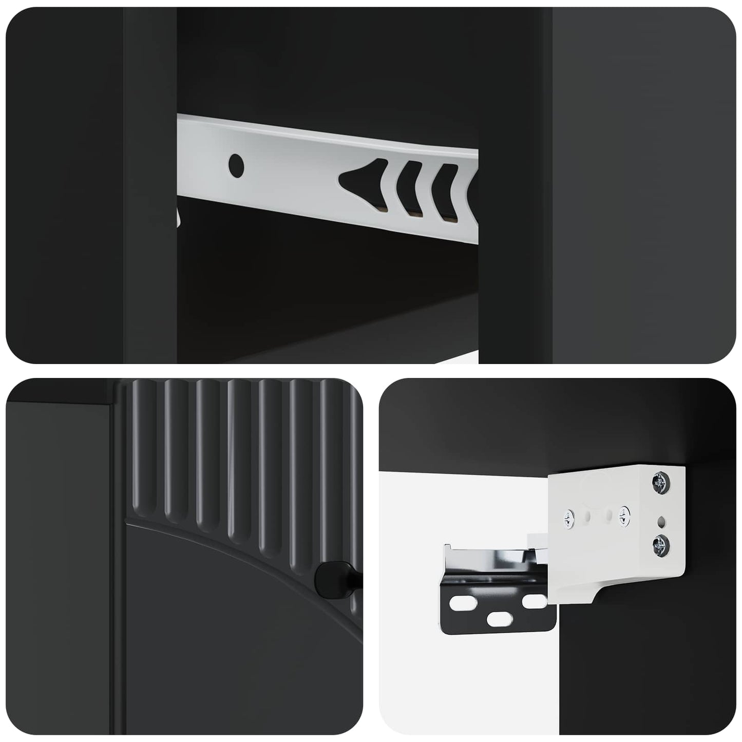 Wall-Mounted Bedside Cabinet Black 34.5 x 33 x 20 cm