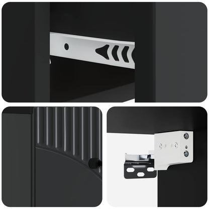 Wall-Mounted Bedside Cabinet Black 34.5 x 33 x 20 cm