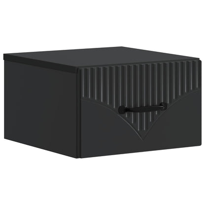 Wall-Mounted Bedside Cabinet Black 34.5 x 33 x 20 cm
