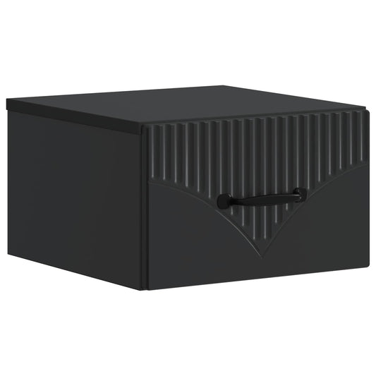Wall-Mounted Bedside Cabinet Black 34.5 x 33 x 20 cm