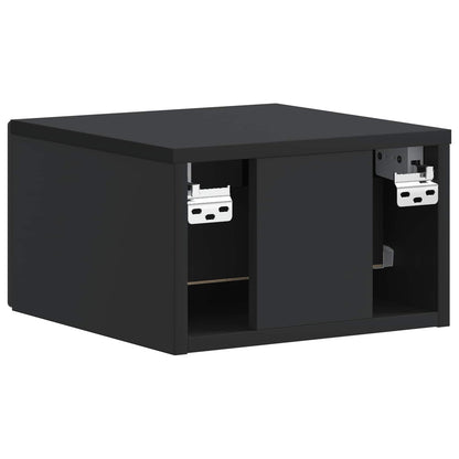 Wall-Mounted Bedside Cabinet Black 34.5 x 33 x 20 cm