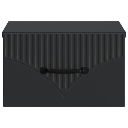 Wall-Mounted Bedside Cabinet Black 34.5 x 33 x 20 cm