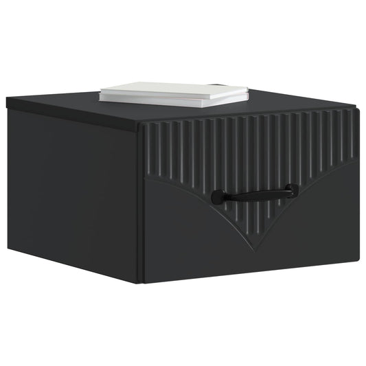 Wall-Mounted Bedside Cabinet Black 34.5 x 33 x 20 cm