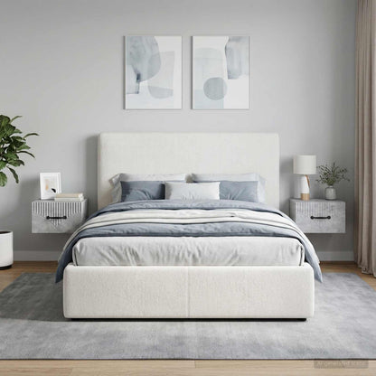 Wall-Mounted Bedside Cabinet with Drawer 2 pcs Concrete Grey