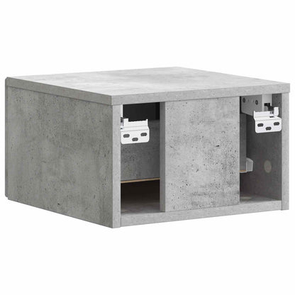 Wall-Mounted Bedside Cabinet with Drawer 2 pcs Concrete Grey