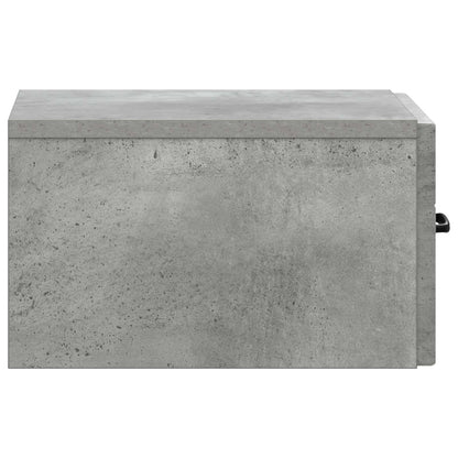 Wall-Mounted Bedside Cabinet with Drawer 2 pcs Concrete Grey