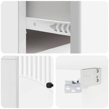 Wall-Mounted Bedside Cabinet with Drawer 2 pcs High Gloss White