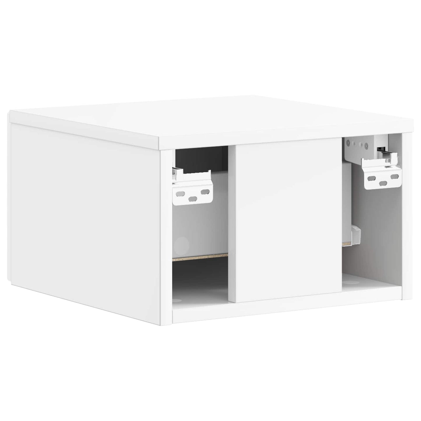 Wall-Mounted Bedside Cabinet with Drawer 2 pcs High Gloss White