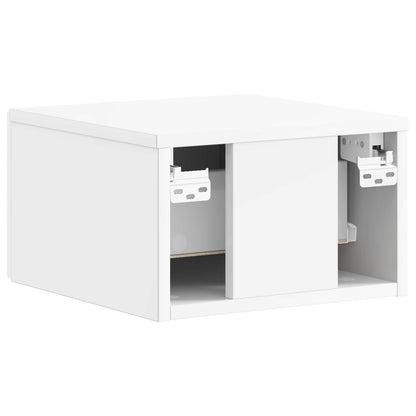 Wall-Mounted Bedside Cabinet with Drawer 2 pcs High Gloss White