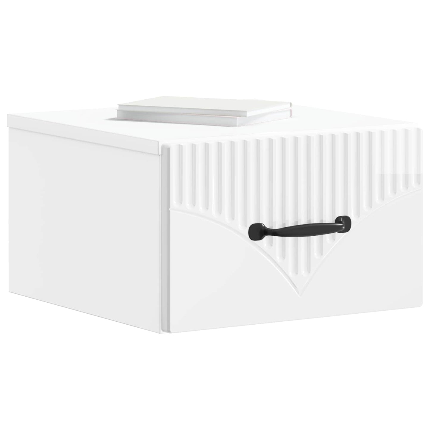 Wall-Mounted Bedside Cabinet with Drawer 2 pcs High Gloss White