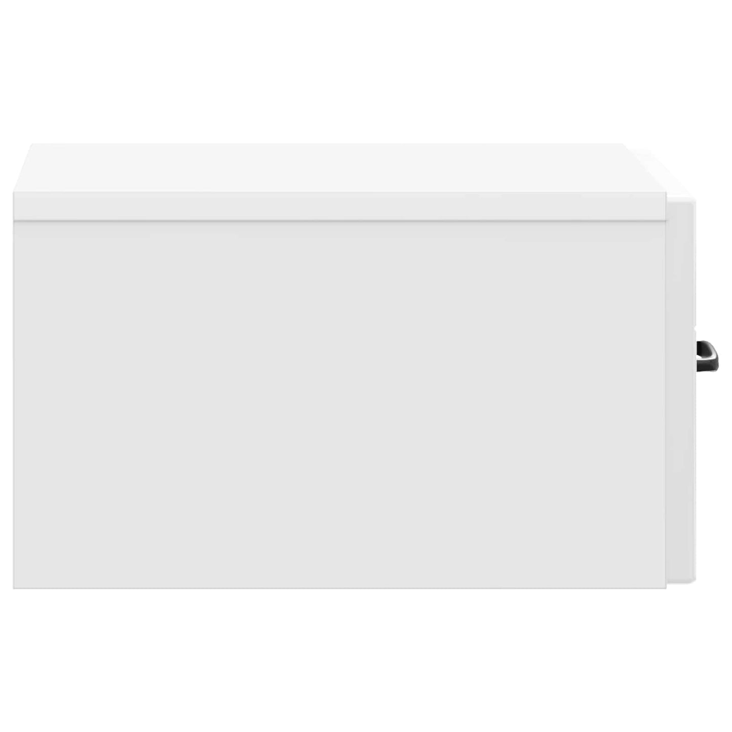 Wall-Mounted Bedside Cabinet with Drawer 2 pcs High Gloss White