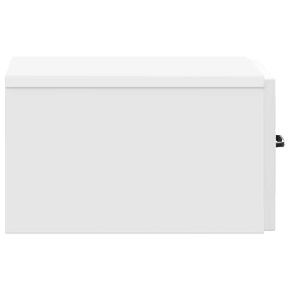 Wall-Mounted Bedside Cabinet with Drawer 2 pcs High Gloss White
