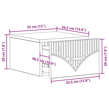 Wall-Mounted Bedside Cabinet with Drawer 2 pcs High Gloss White