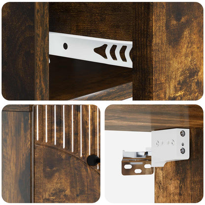 Wall-Mounted Bedside Cabinet Smoked Oak 34.5 x 33 x 20 cm