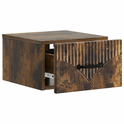 Wall-Mounted Bedside Cabinet Smoked Oak 34.5 x 33 x 20 cm