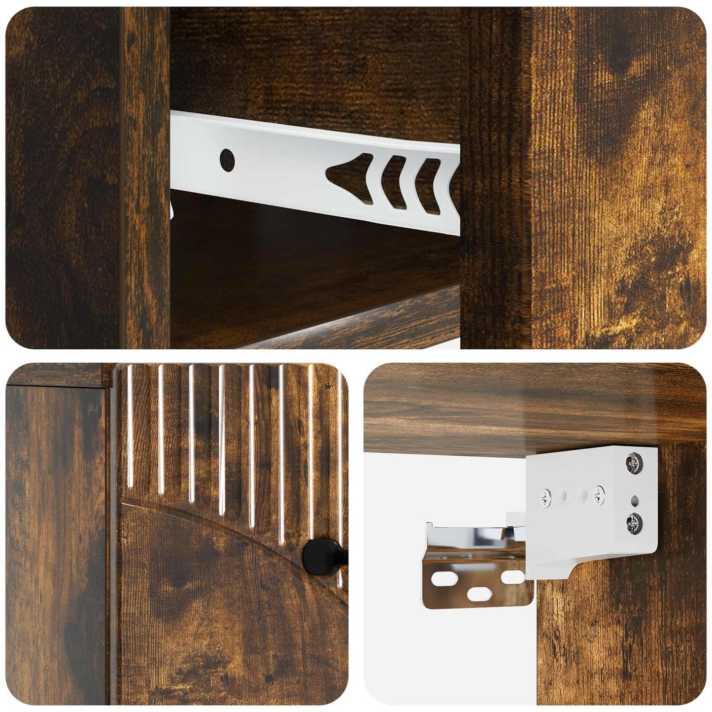 Wall-Mounted Bedside Cabinet 2 pcs Smoked Oak 34.5 x 33 x 20 cm