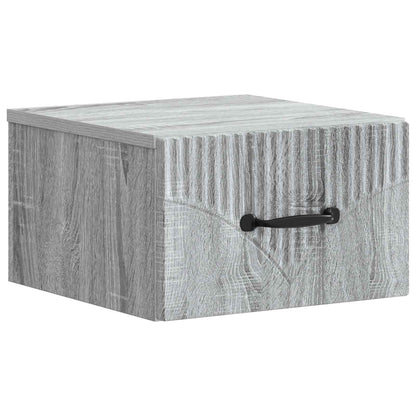 Wall-Mounted Bedside Cabinet Grey Sonoma 34.5 x 33 x 20 cm