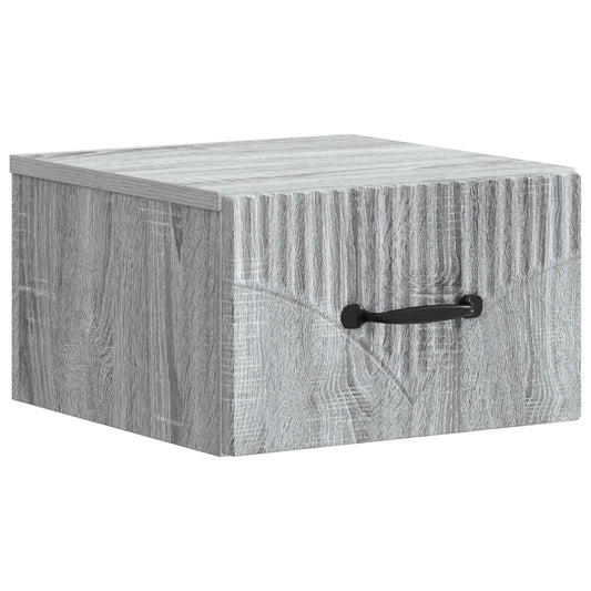 Wall-Mounted Bedside Cabinet Grey Sonoma 34.5 x 33 x 20 cm
