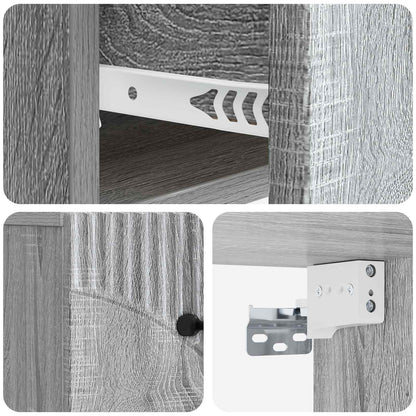 Wall-Mounted Bedside Cabinet 2 pcs Grey Sonoma Engineered Wood