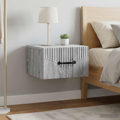 Wall-Mounted Bedside Cabinet 2 pcs Grey Sonoma
