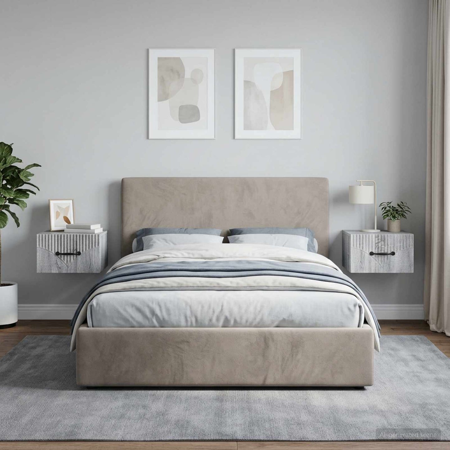 Wall-Mounted Bedside Cabinet 2 pcs Grey Sonoma