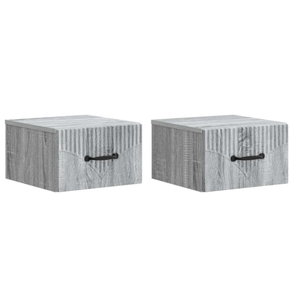 Wall-Mounted Bedside Cabinet 2 pcs Grey Sonoma Engineered Wood