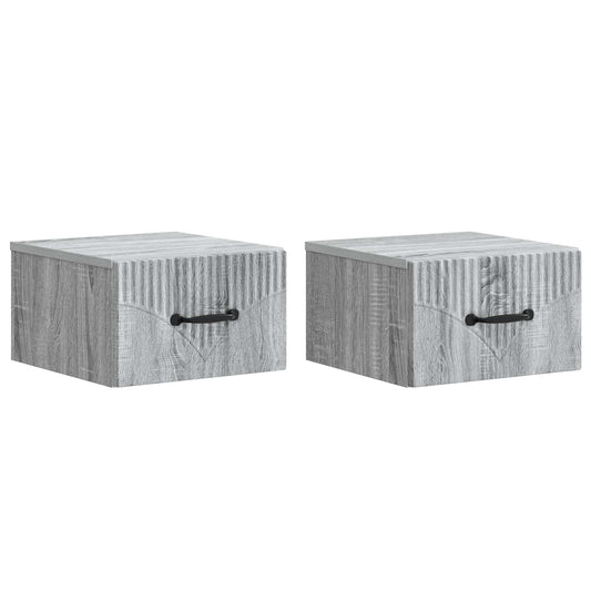 Wall-Mounted Bedside Cabinet 2 pcs Grey Sonoma Engineered Wood