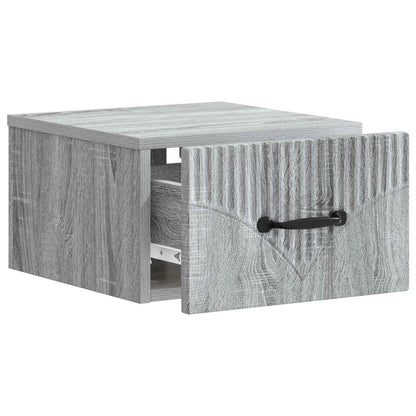 Wall-Mounted Bedside Cabinet 2 pcs Grey Sonoma Engineered Wood