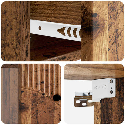 Wall-Mounted Bedside Cabinet Old Wood 34.5 x 33 x 20 cm