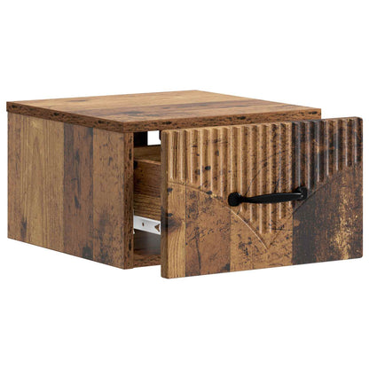 Wall-Mounted Bedside Cabinet Old Wood 34.5 x 33 x 20 cm