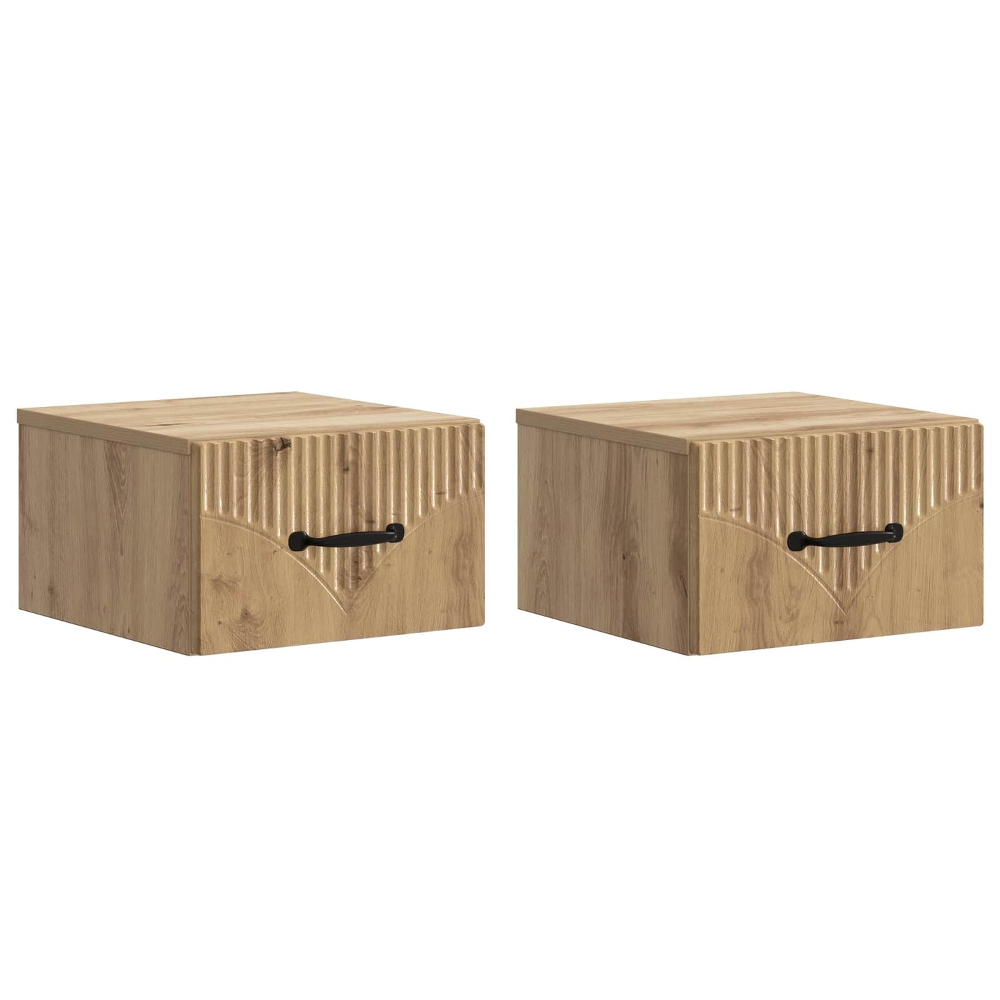 Wall-Mounted Bedside Cabinet 2 pcs Artisan Oak Engineered Wood