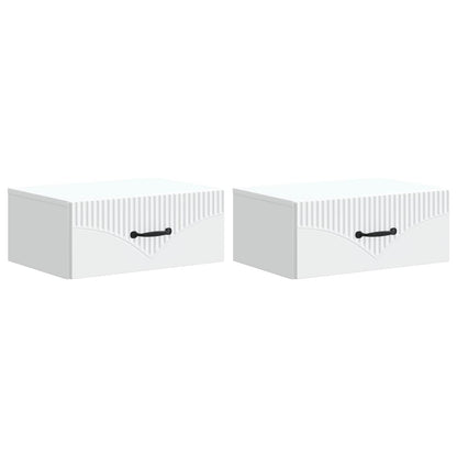 Wall-Mounted Bedside Cabinet 2 pcs White 49 x 34.5 x 20 cm