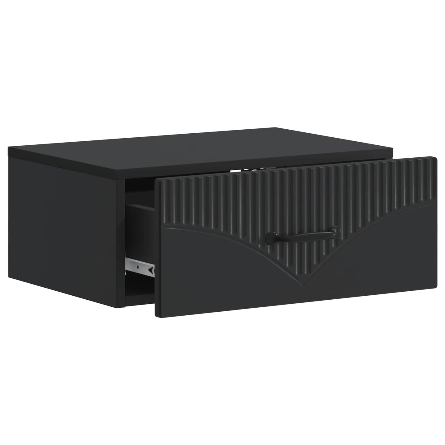 Wall-Mounted Bedside Cabinet Black 49 x 34.5 x 20 cm
