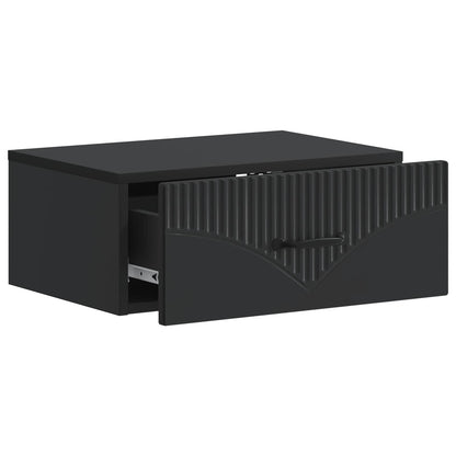 Wall-Mounted Bedside Cabinet Black 49 x 34.5 x 20 cm