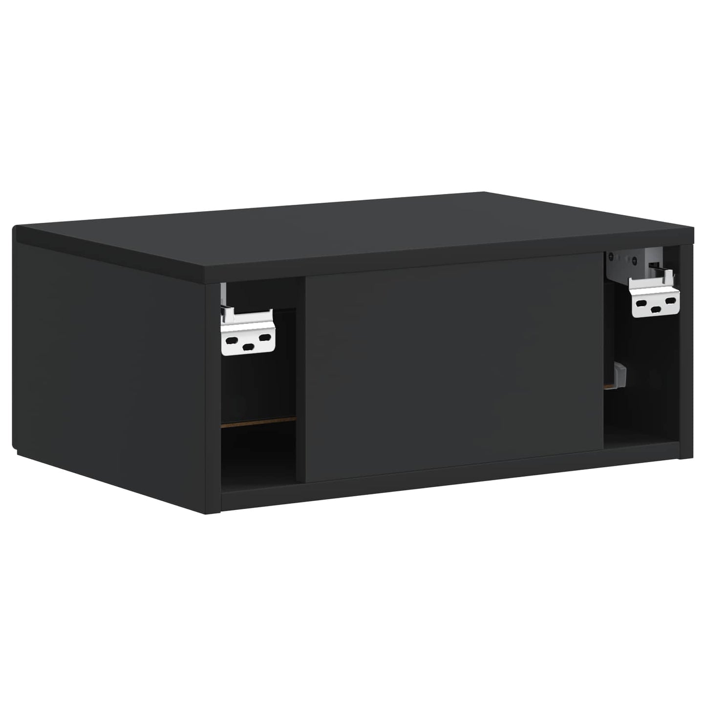 Wall-Mounted Bedside Cabinet 2 pcs Black 49 x 34.5 x 20 cm