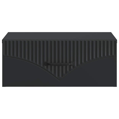 Wall-Mounted Bedside Cabinet 2 pcs Black 49 x 34.5 x 20 cm