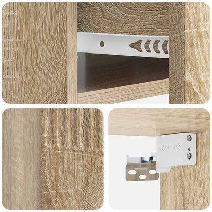 Wall-Mounted Bedside Cabinet Sonoma Oak 49 x 34.5 x 20 cm