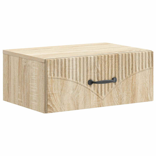 Wall-Mounted Bedside Cabinet Sonoma Oak 49 x 34.5 x 20 cm