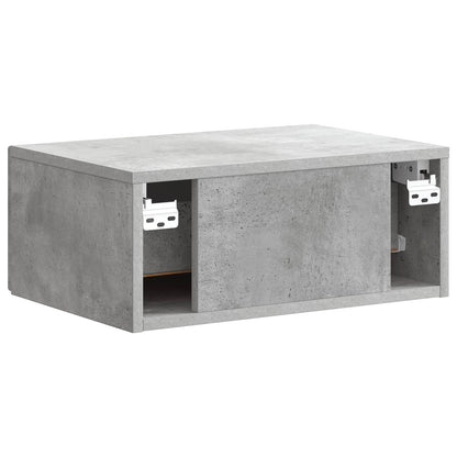 Wall-Mounted Bedside Cabinet Concrete Grey 49 x 34.5 x 20 cm