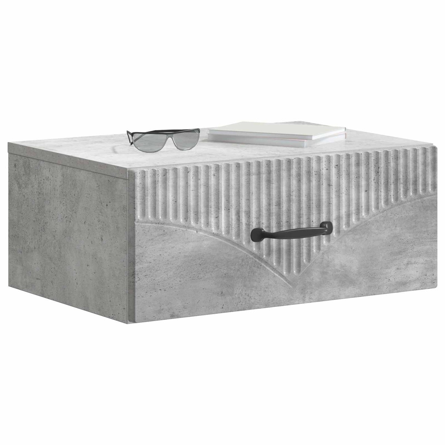 Wall-Mounted Bedside Cabinet Concrete Grey 49 x 34.5 x 20 cm