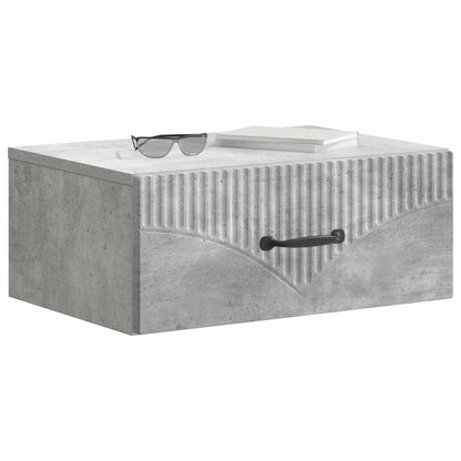 Wall-Mounted Bedside Cabinet Concrete Grey 49 x 34.5 x 20 cm