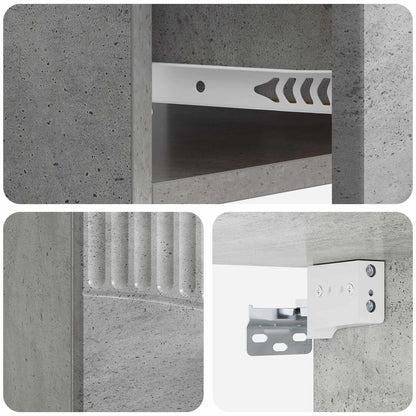 Wall-Mounted Bedside Cabinet 2 pcs Concrete Grey