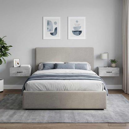 Wall-Mounted Bedside Cabinet 2 pcs Concrete Grey