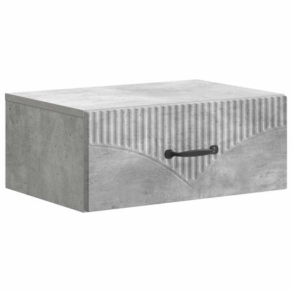 Wall-Mounted Bedside Cabinet with Drawer 2 pcs Concrete Grey