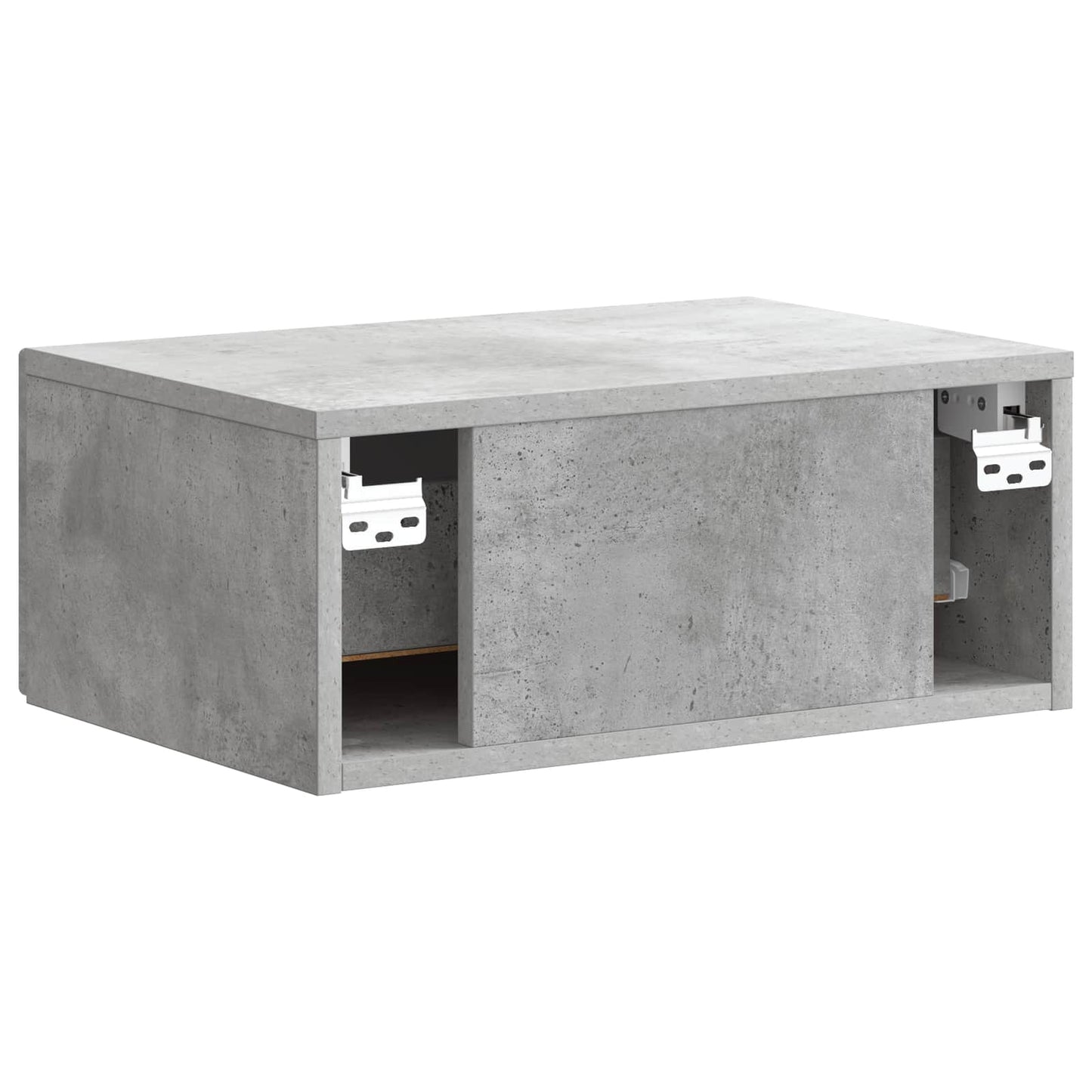 Wall-Mounted Bedside Cabinet with Drawer 2 pcs Concrete Grey