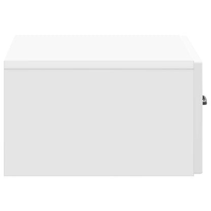 Wall-Mounted Bedside Cabinet High Gloss White 49 x 34.5 x 20 cm