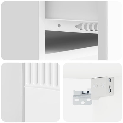 Wall-Mounted Bedside Cabinet with Drawer 2 pcs High Gloss White
