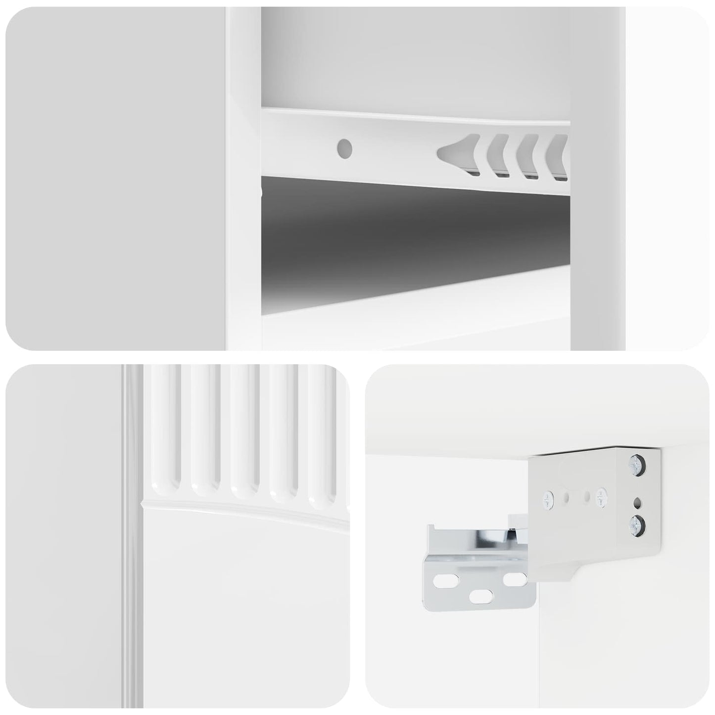 Wall-Mounted Bedside Cabinet 2 pcs High Gloss White