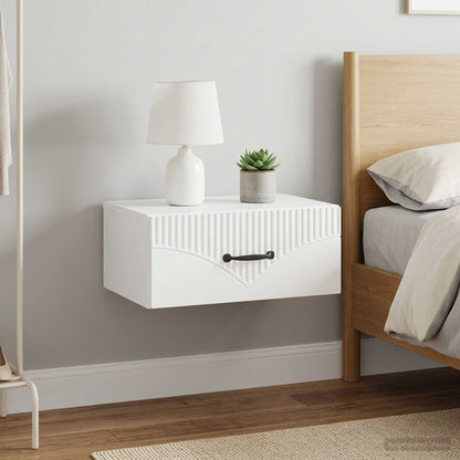 Wall-Mounted Bedside Cabinet 2 pcs High Gloss White